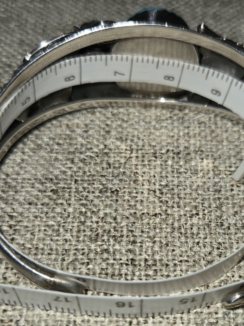 Turquoise Floral Sterling Cuff Bracelet - Blue Turquoise - Picture 6 of 7